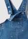 Babygirl blue cotton-blend regular fit dungaree skirt with hearts_2