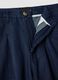 Wide leg pure cotton blue shorts_5