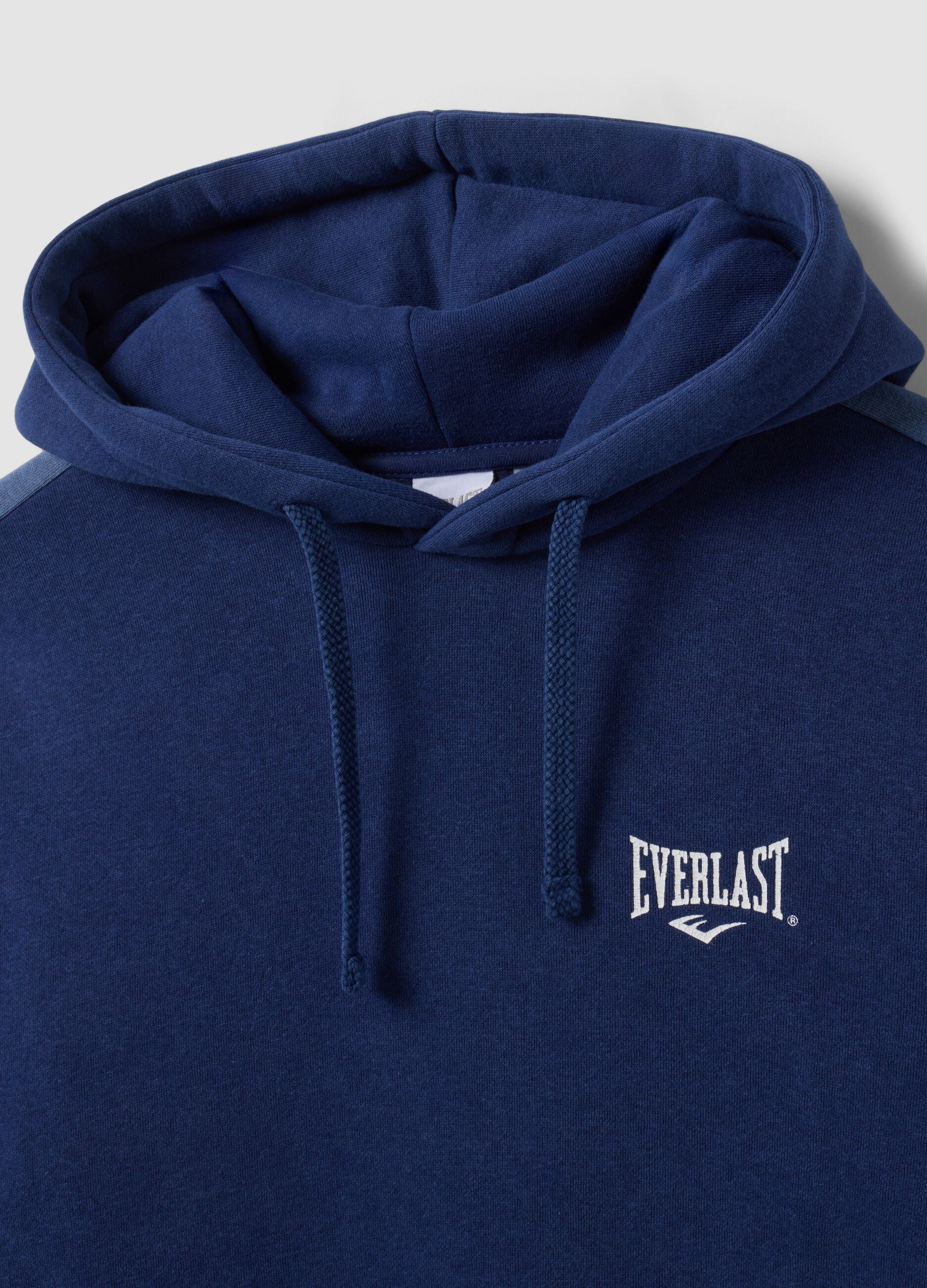 Blue cotton-blend hoodie with logo
