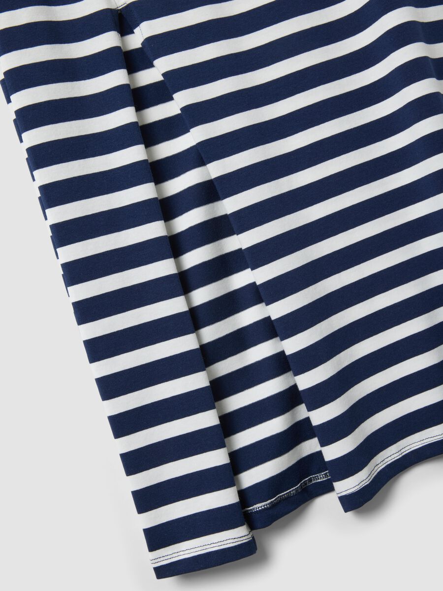 Blue striped stretch cotton maxi dress_5