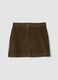 Short green ribbed stretch-cotton skirt_4