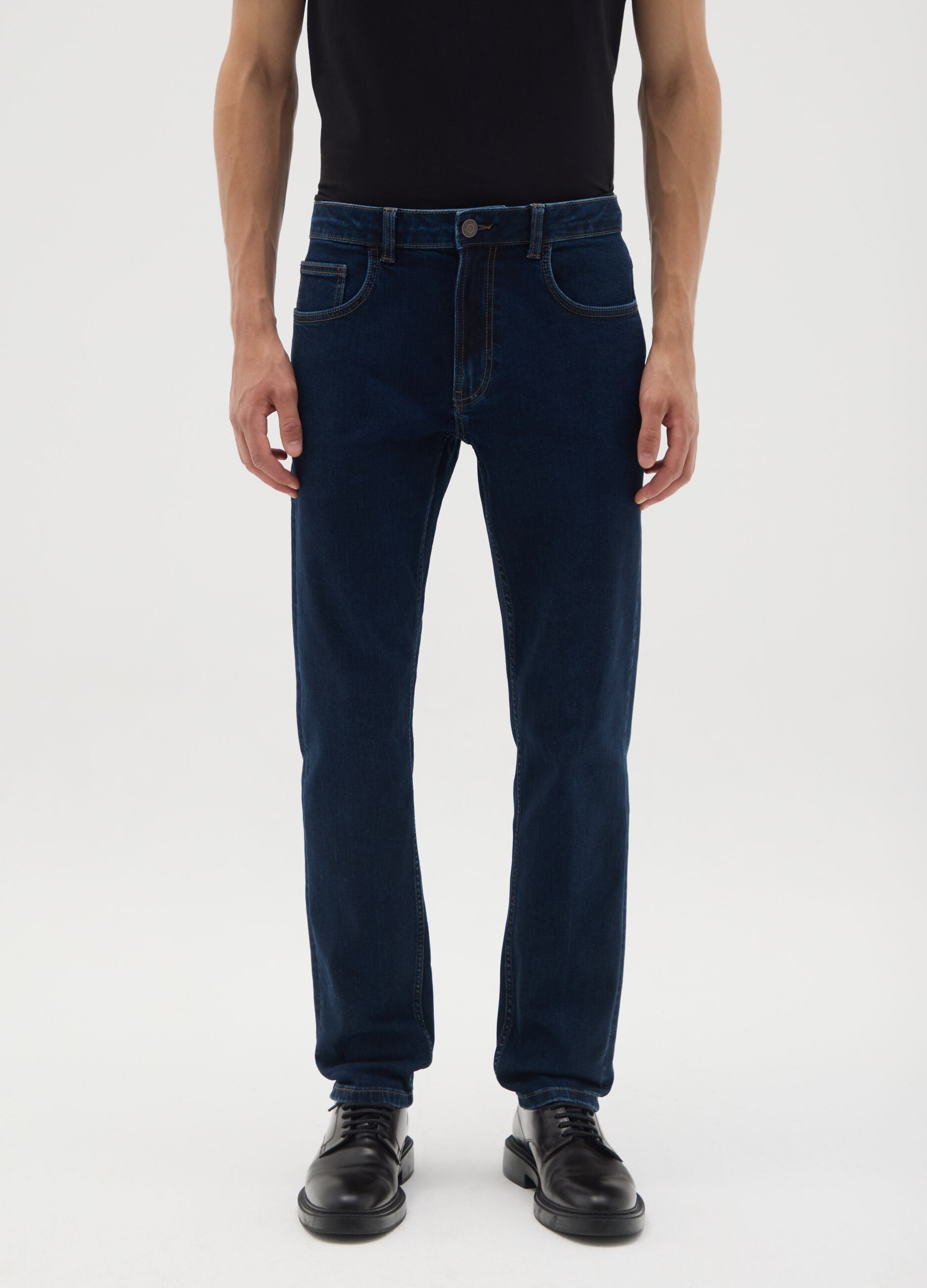 Men's Dark Blue Slim Fit Denim Jeans