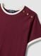 Red pure cotton T-shirt with buttons, regular fit_2