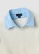 Pure cotton light blue shirt with knitted vest-effect front for girls_1