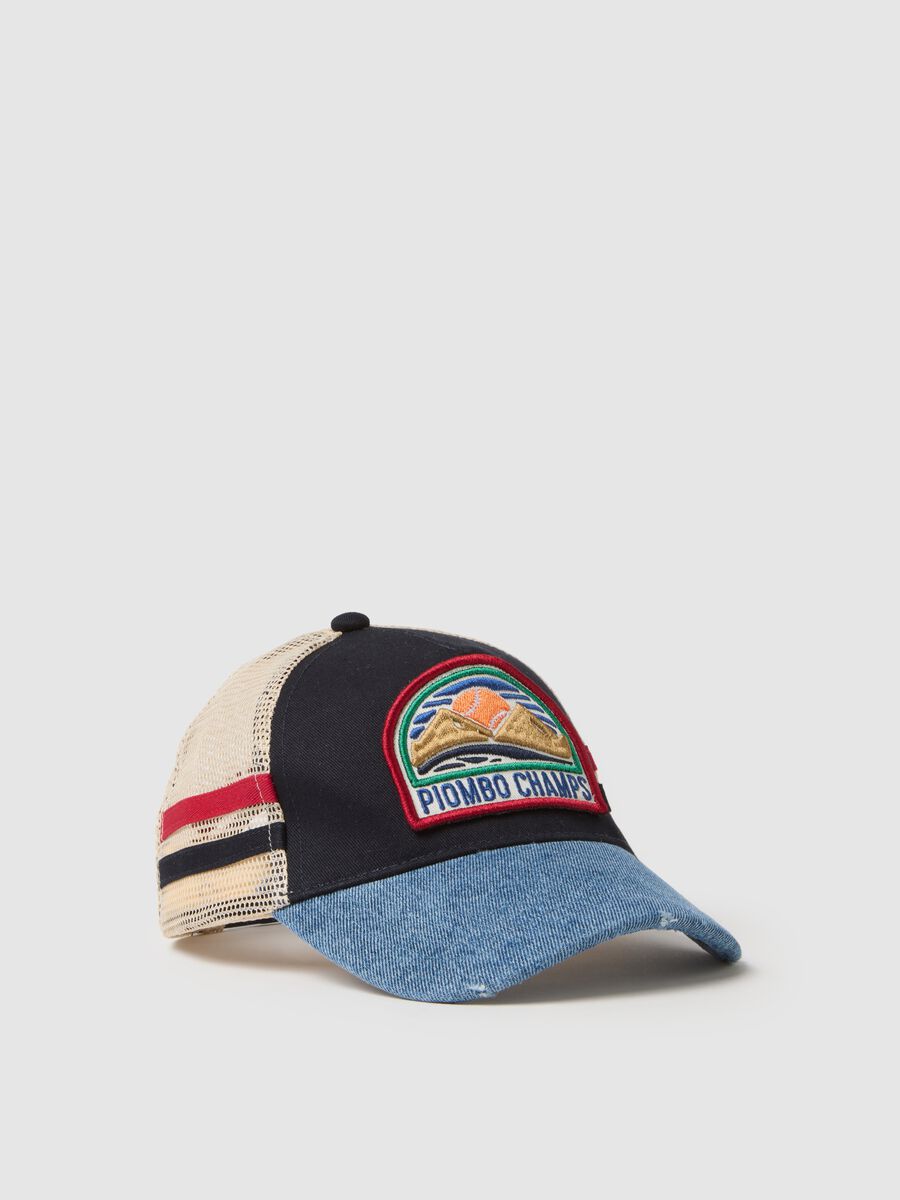 Multicolour pure cotton kids' baseball cap with mesh_0
