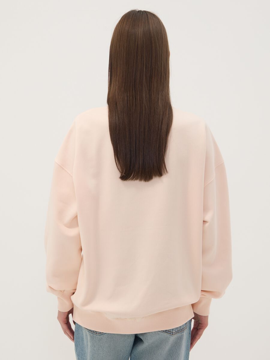 Pink cotton-blend sweatshirt with kitten print, regular fit_3