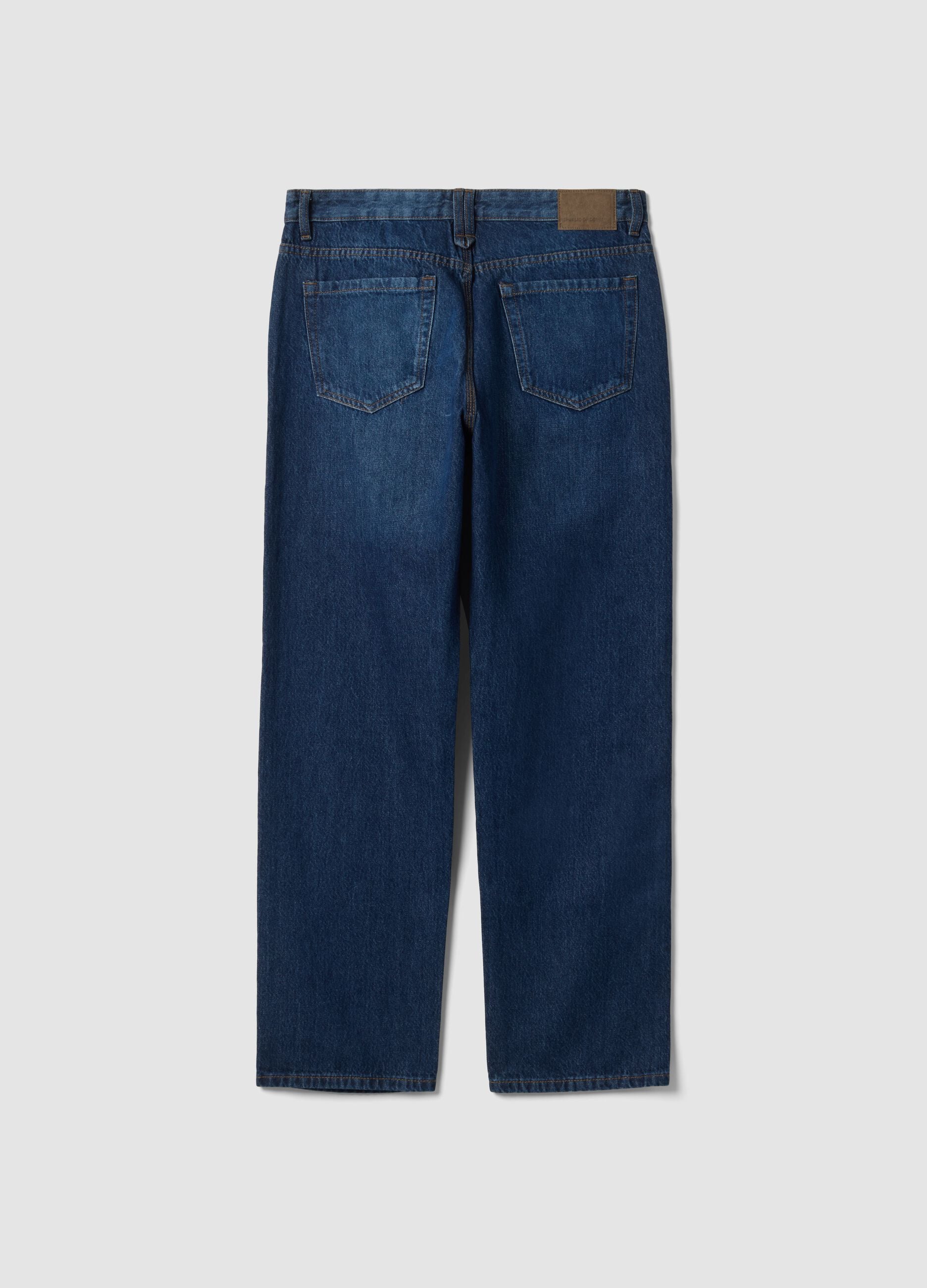 Relaxed fit pure cotton denim jeans
