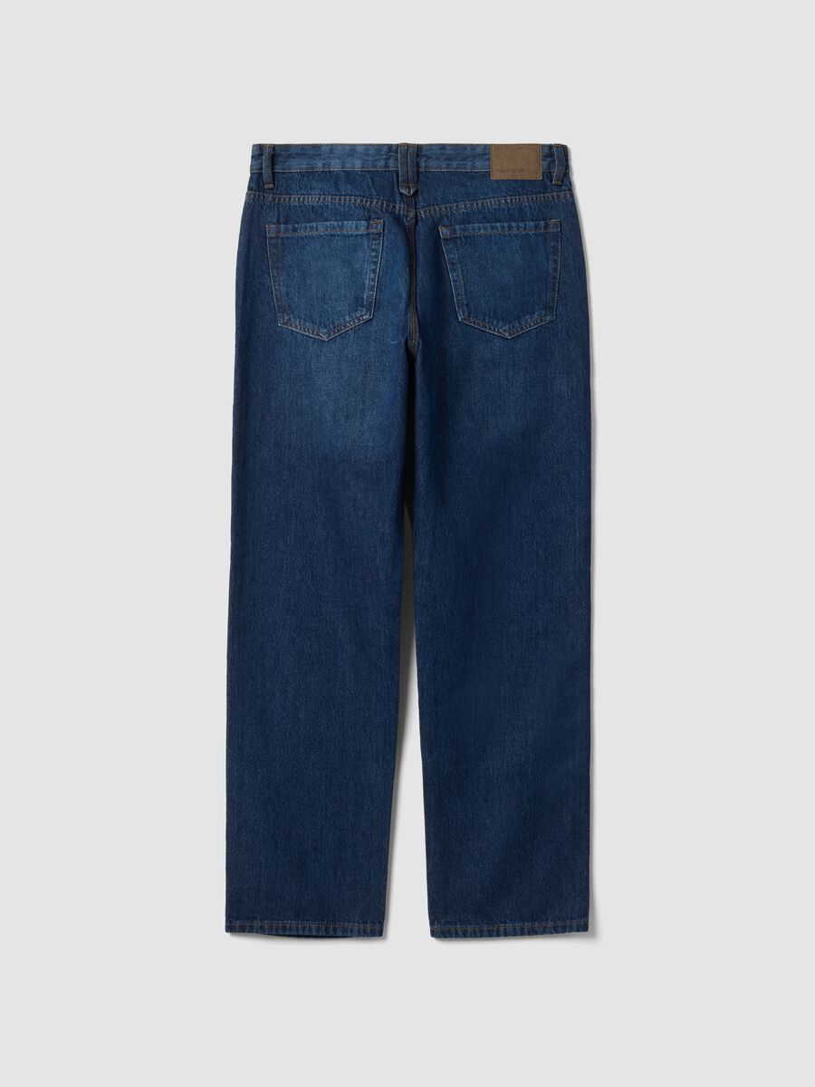 Relaxed fit pure cotton denim jeans_6