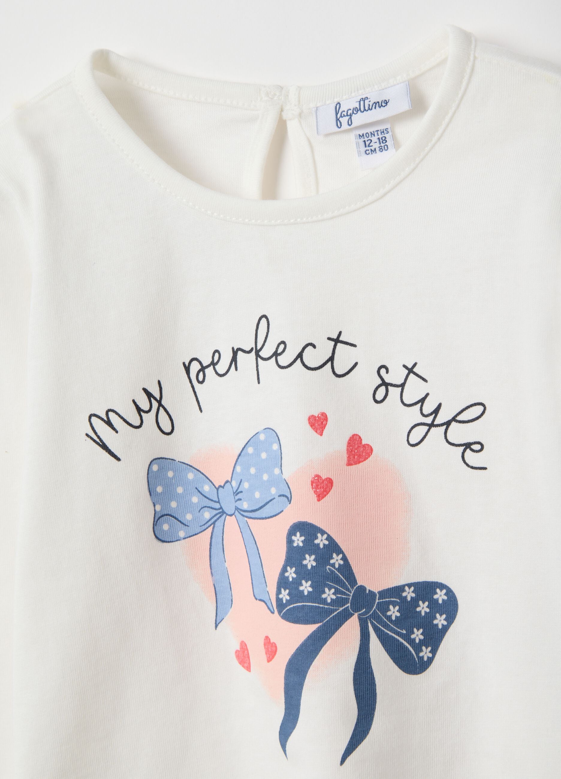 Pure cotton white regular fit t-shirt for girls