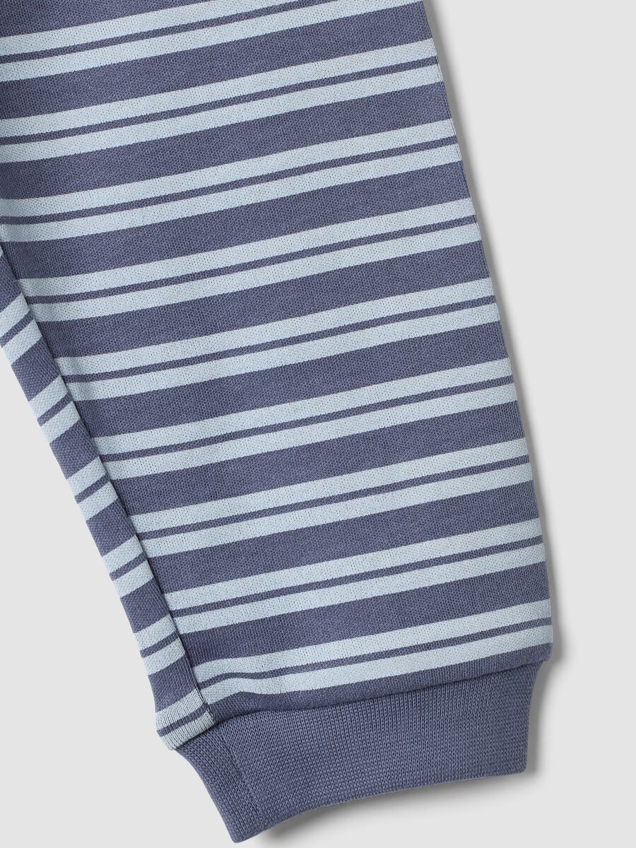 Purple organic cotton pyjamas with striped top and trousers for baby and toddler_3