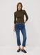 Green ribbed viscose-blend top with high neck_2