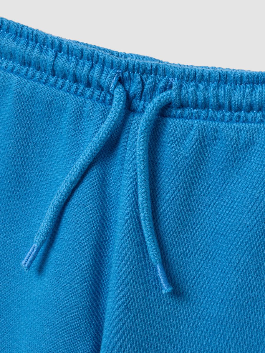 Blue pure cotton crew-neck tracksuit set for boys_3