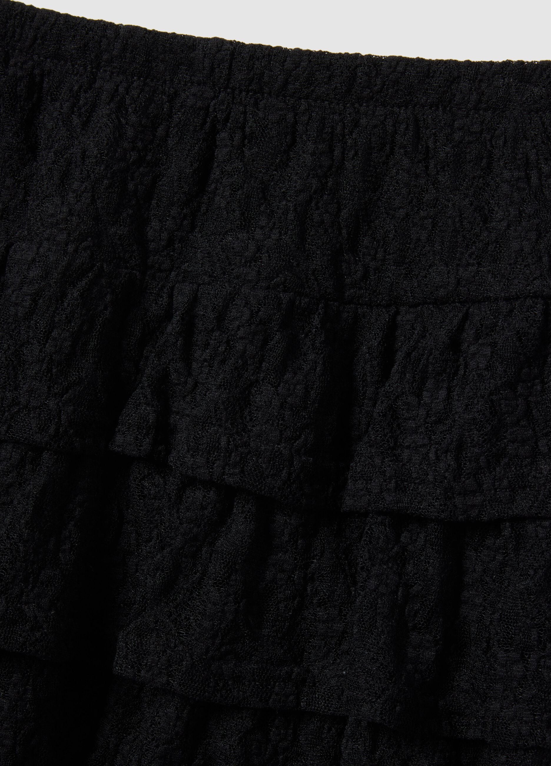 Black Lace Mini Skirt Regular Fit