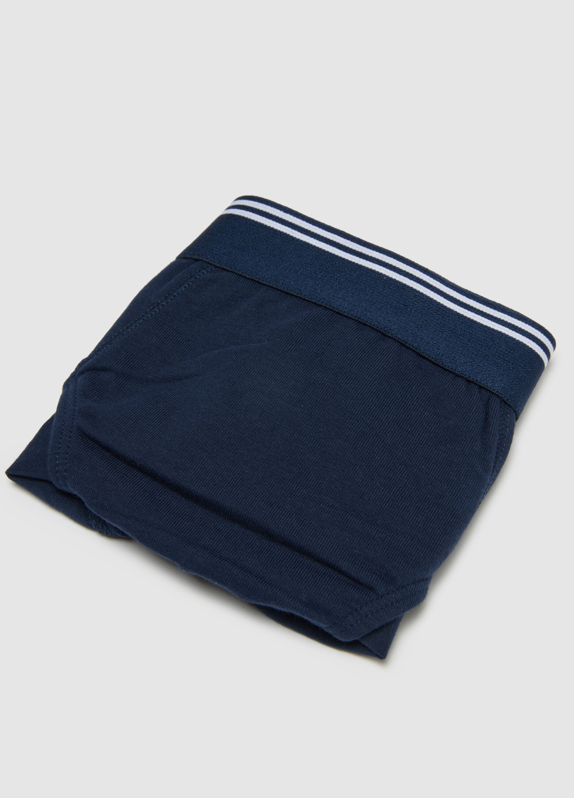 Regular fit blue kids briefs in stretch cotton