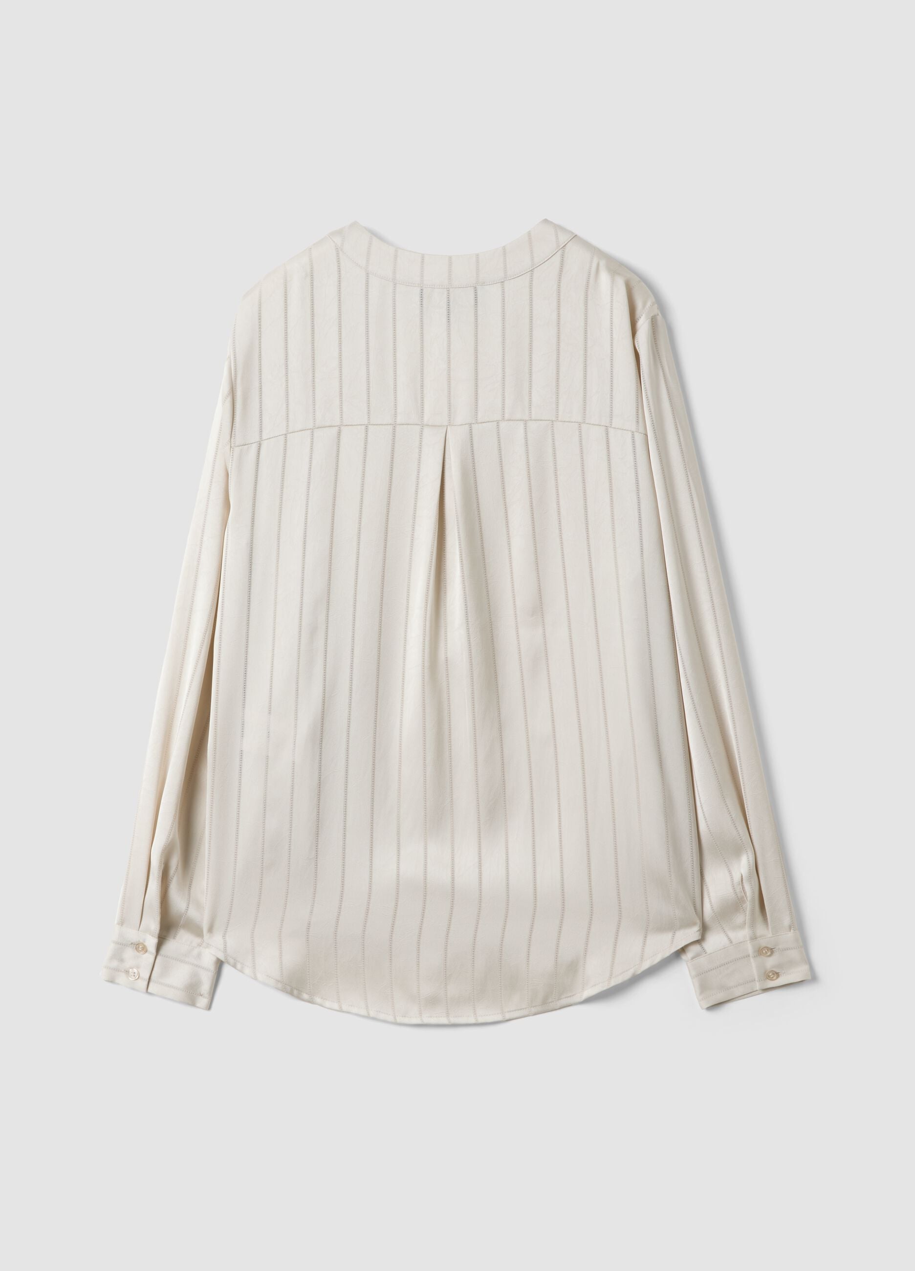 White striped stretch-fabric shirt