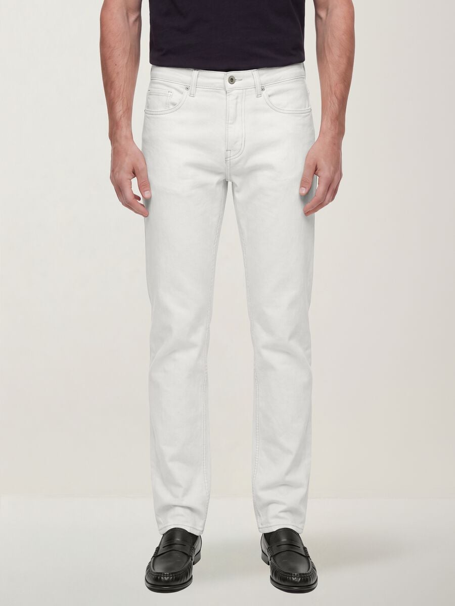 Jeans bianchi slim fit in cotone elasticizzato_1
