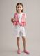 White stretch cotton cargo shorts_0