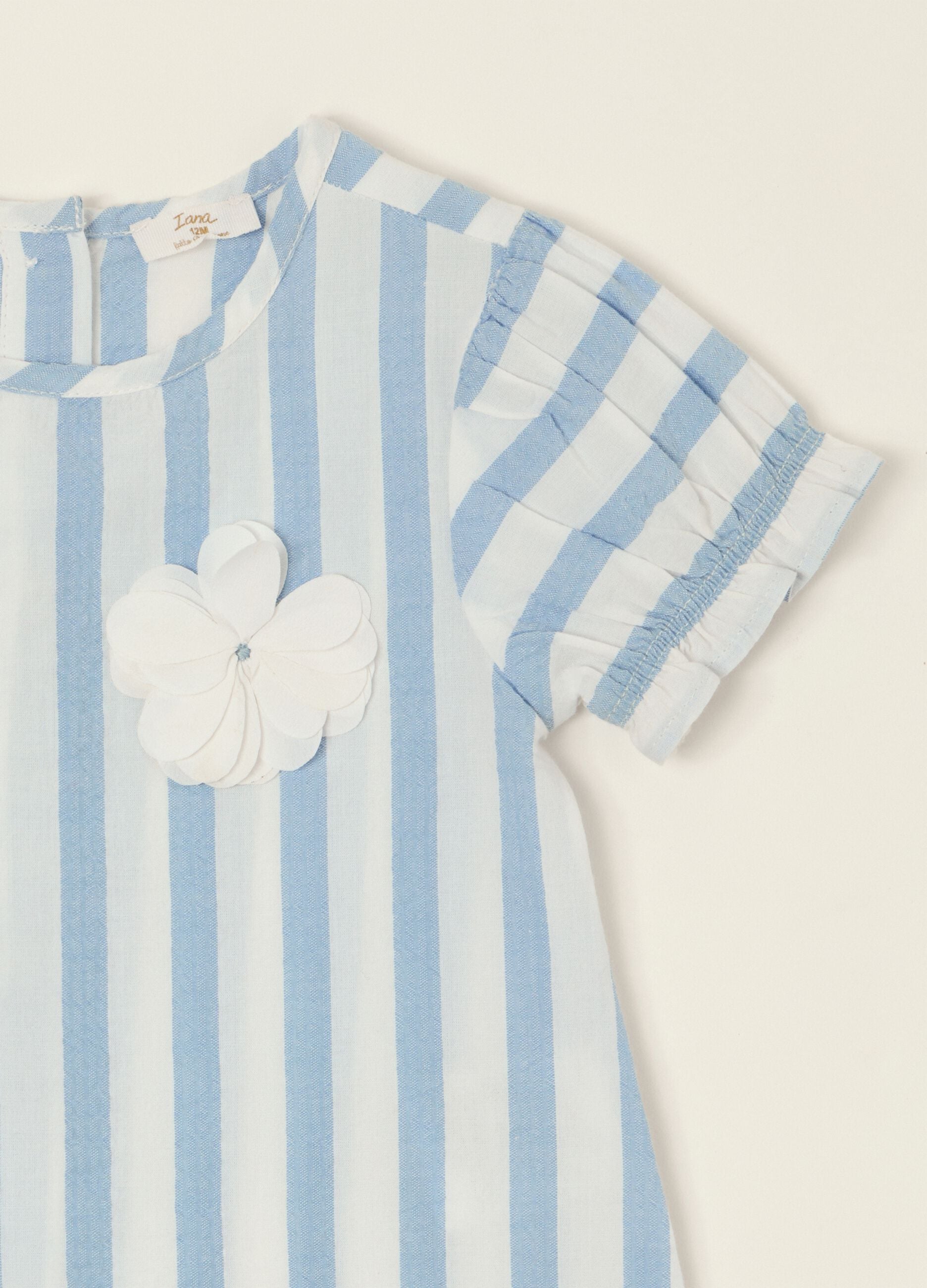 Blue striped pure cotton baby top