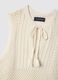 White pure cotton tank top with regular fit and mesh texture_5