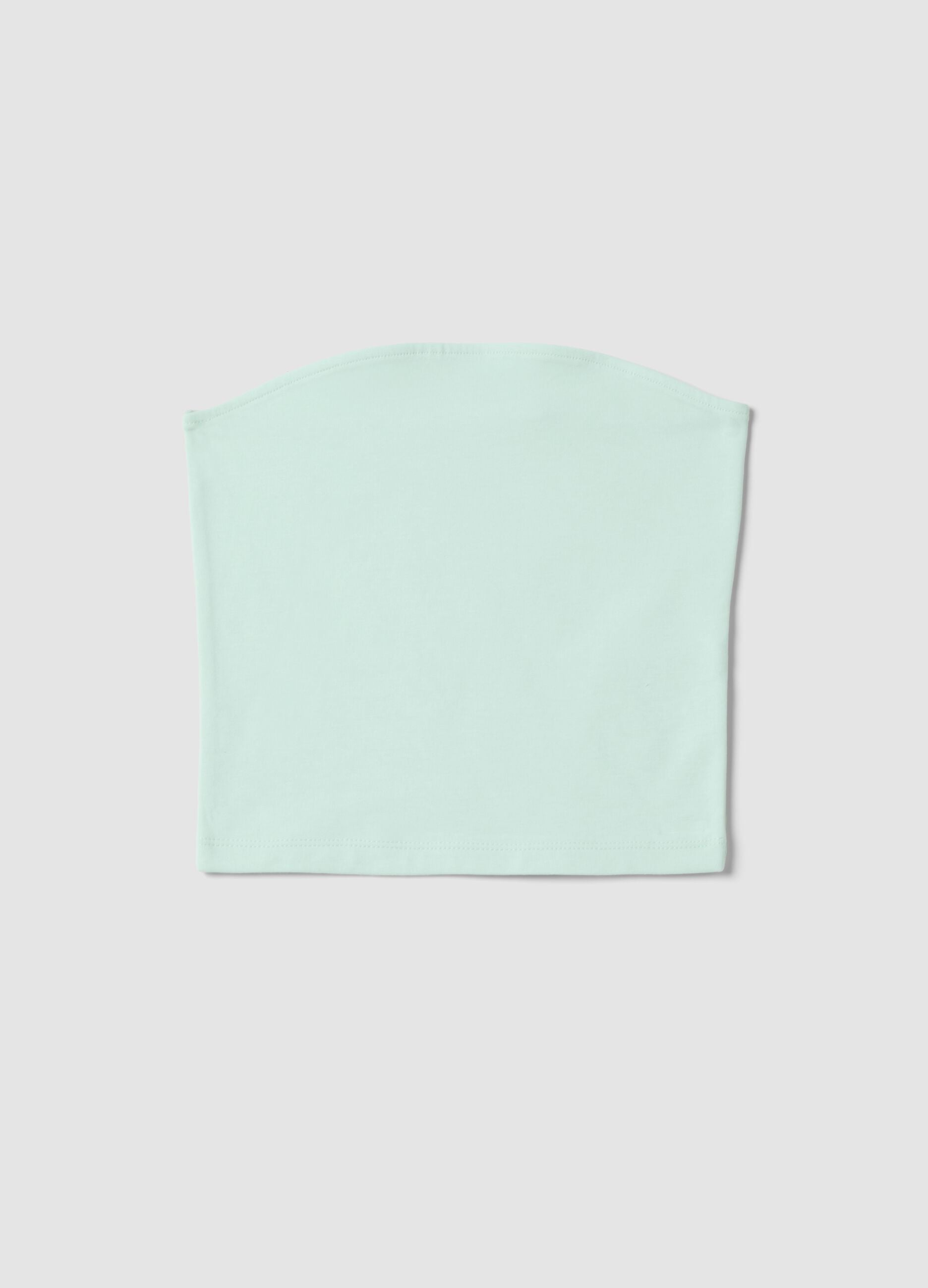 Girls&rsquo; fitted green bandeau top in stretch cotton