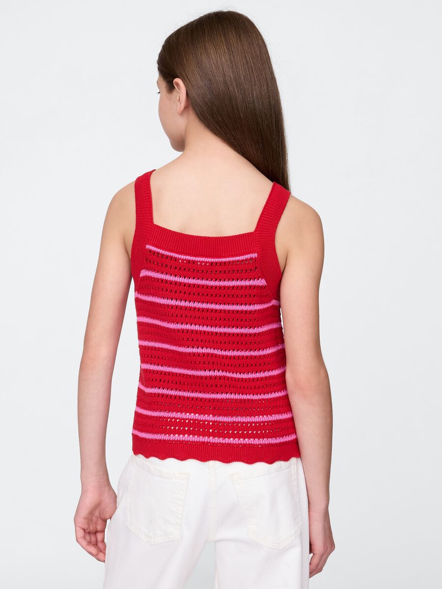 Top in cotone con lavorazione crochet a righe_1