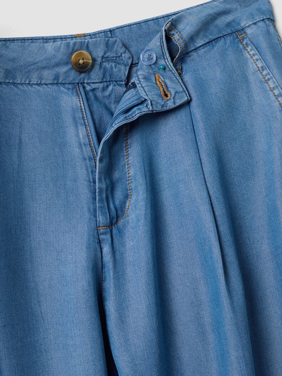 Light blue wide-leg denim trousers in pure lyocell_6
