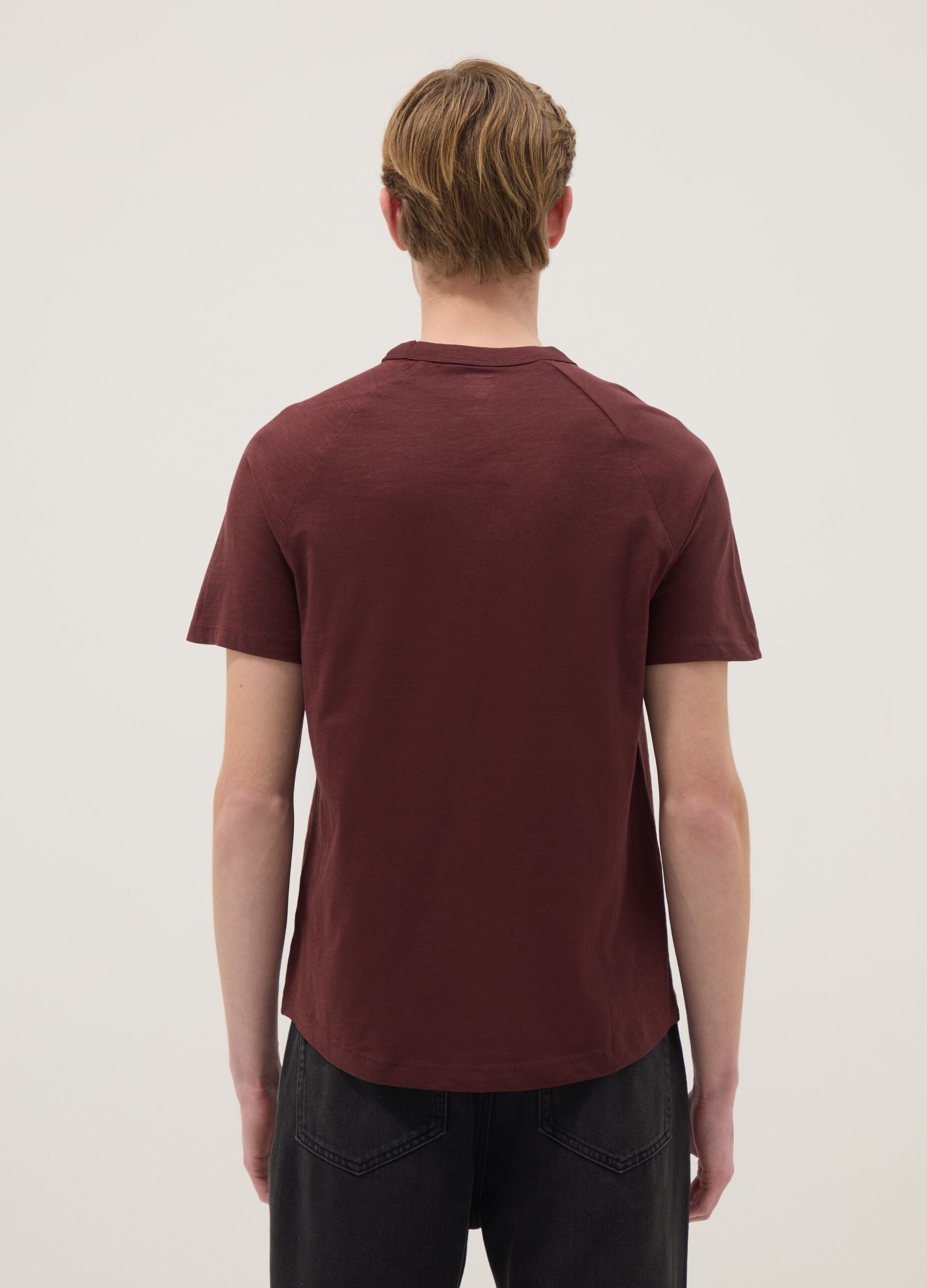 Red pure cotton regular fit T-shirt