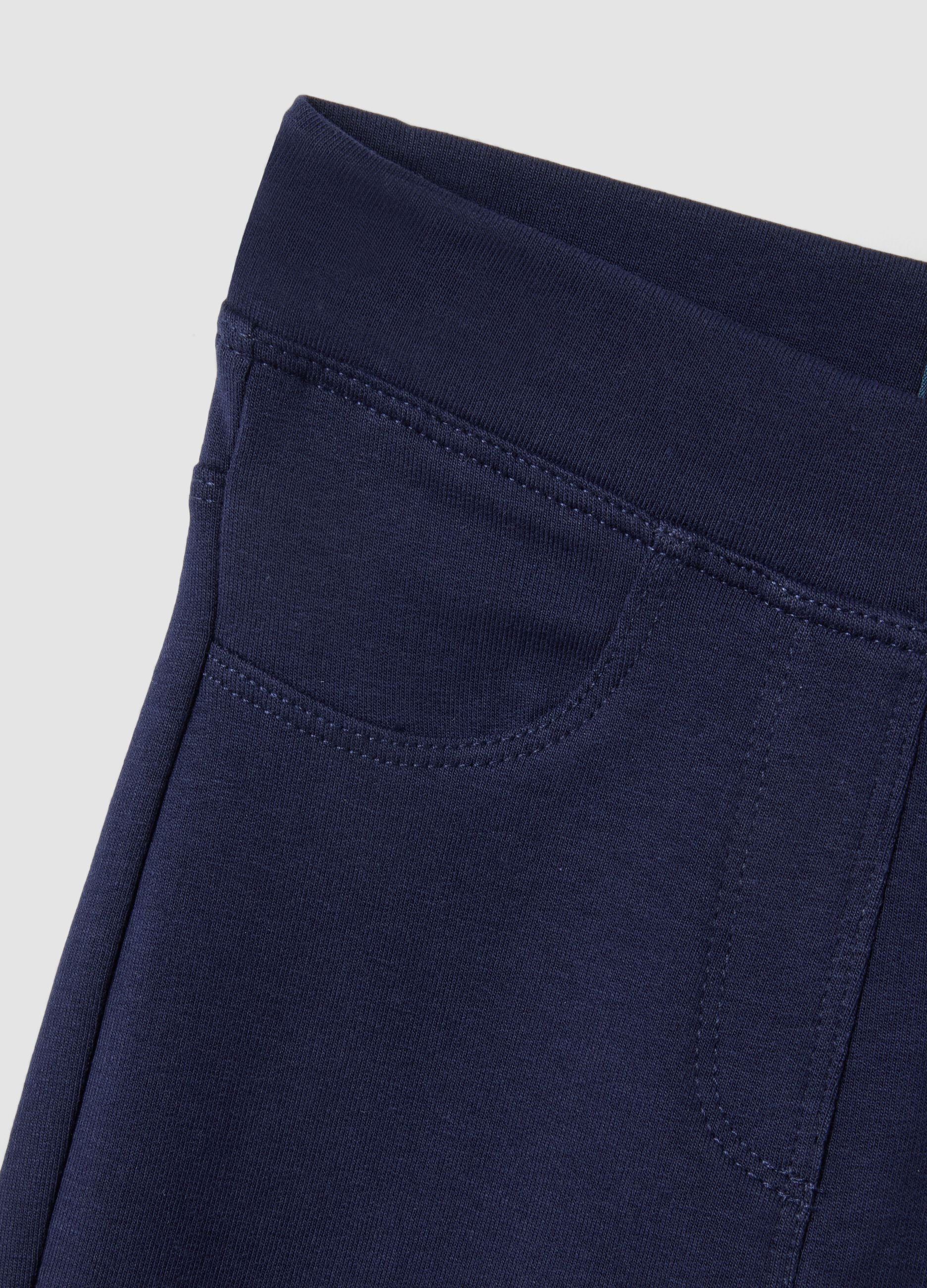 Blue organic cotton flare trousers