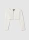 Girls' white slim fit stretch cotton t-shirt_0