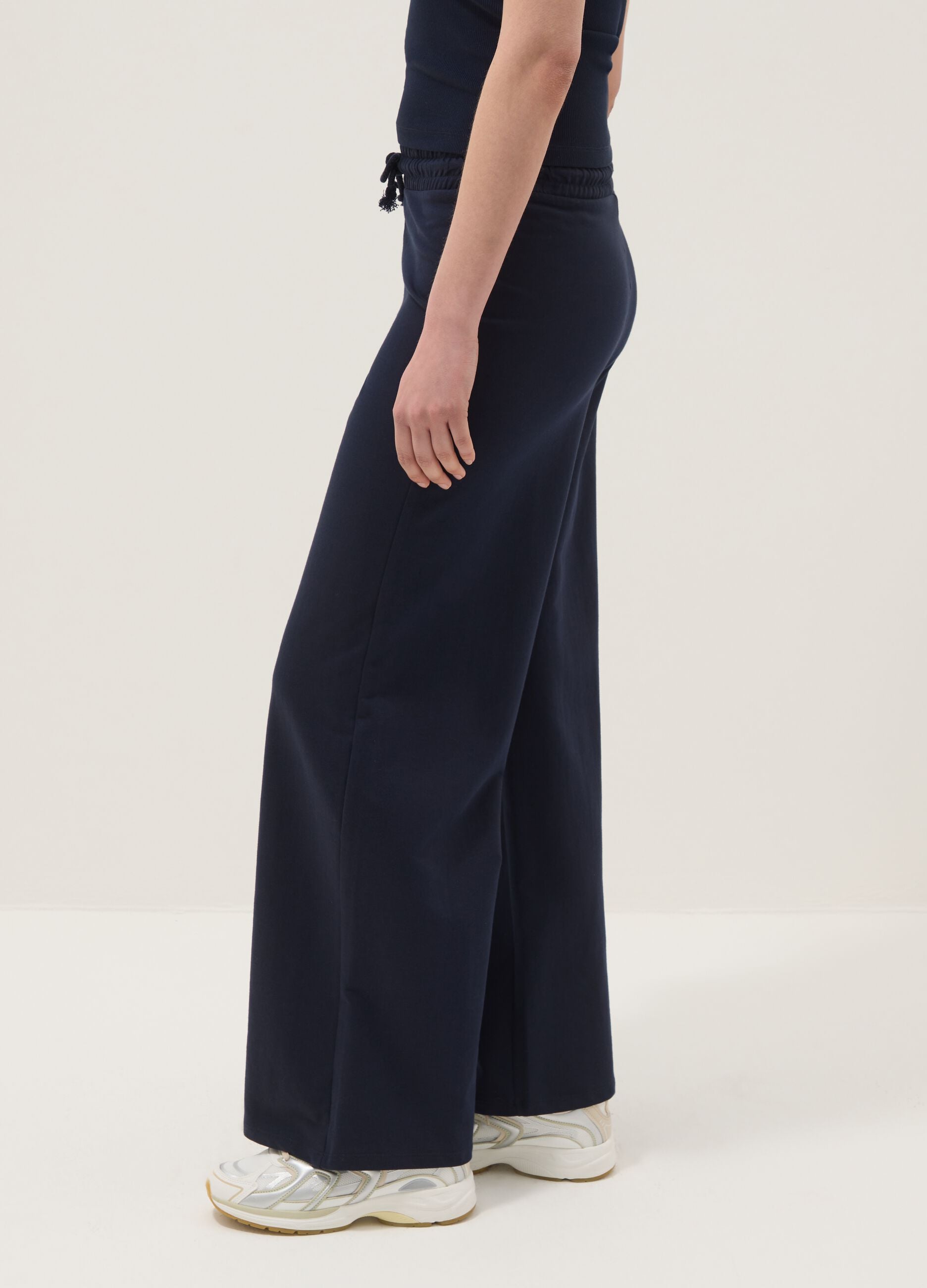 Baggy Blue Cotton Jogger Trousers