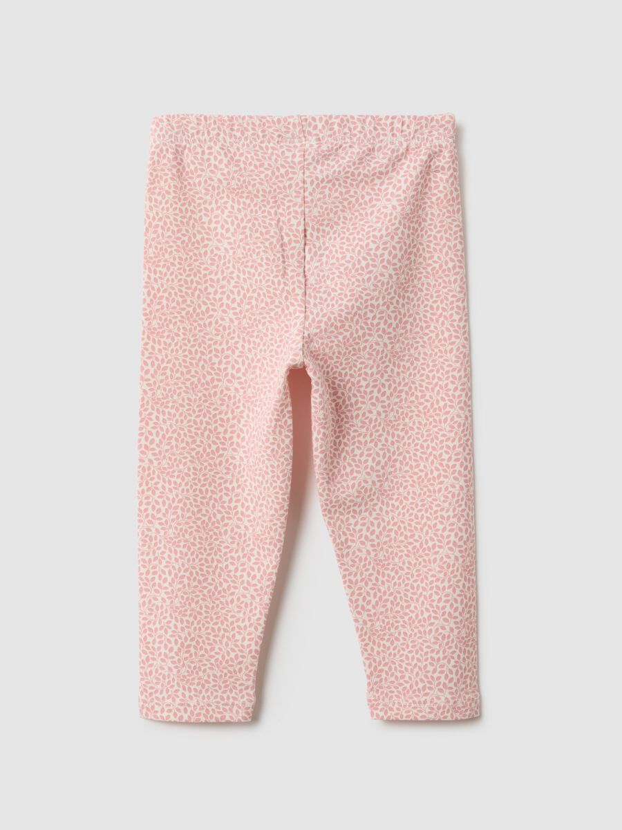 Leggings in cotone elasticizzato rosa slim fit per bimba_1