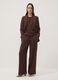 Brown wide-leg trousers with elasticated waistband_0
