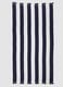 Blue and white pure cotton beach towel with fringes_2