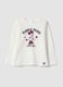 White organic stretch cotton T-shirt with Minnie print_0
