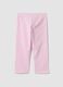 Pink slim fit stretch cotton leggings for girls_1