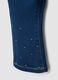 Blue flared stretch-cotton jeggings with glitter for baby girl_3