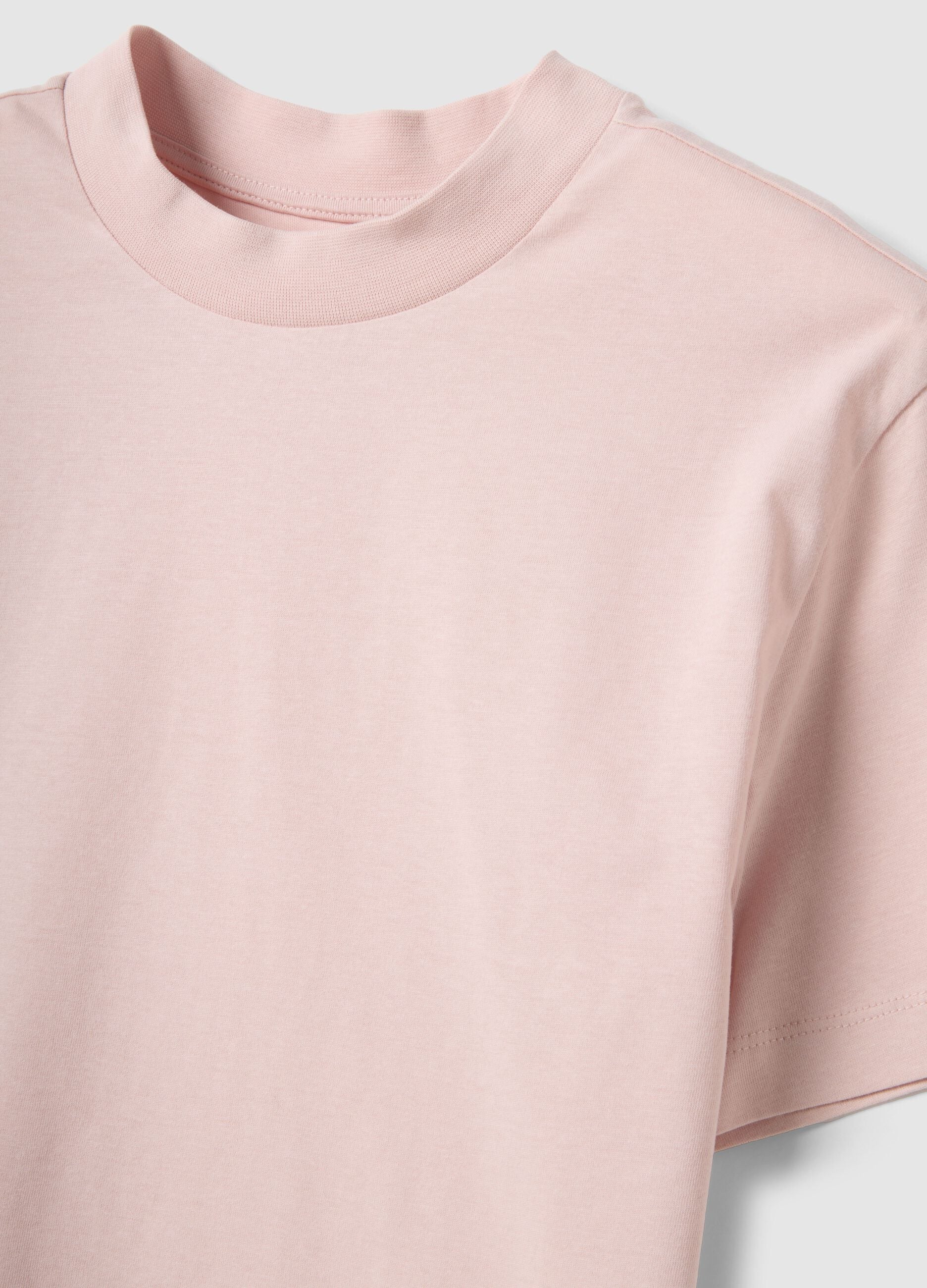 Pink pure cotton T-shirt regular fit