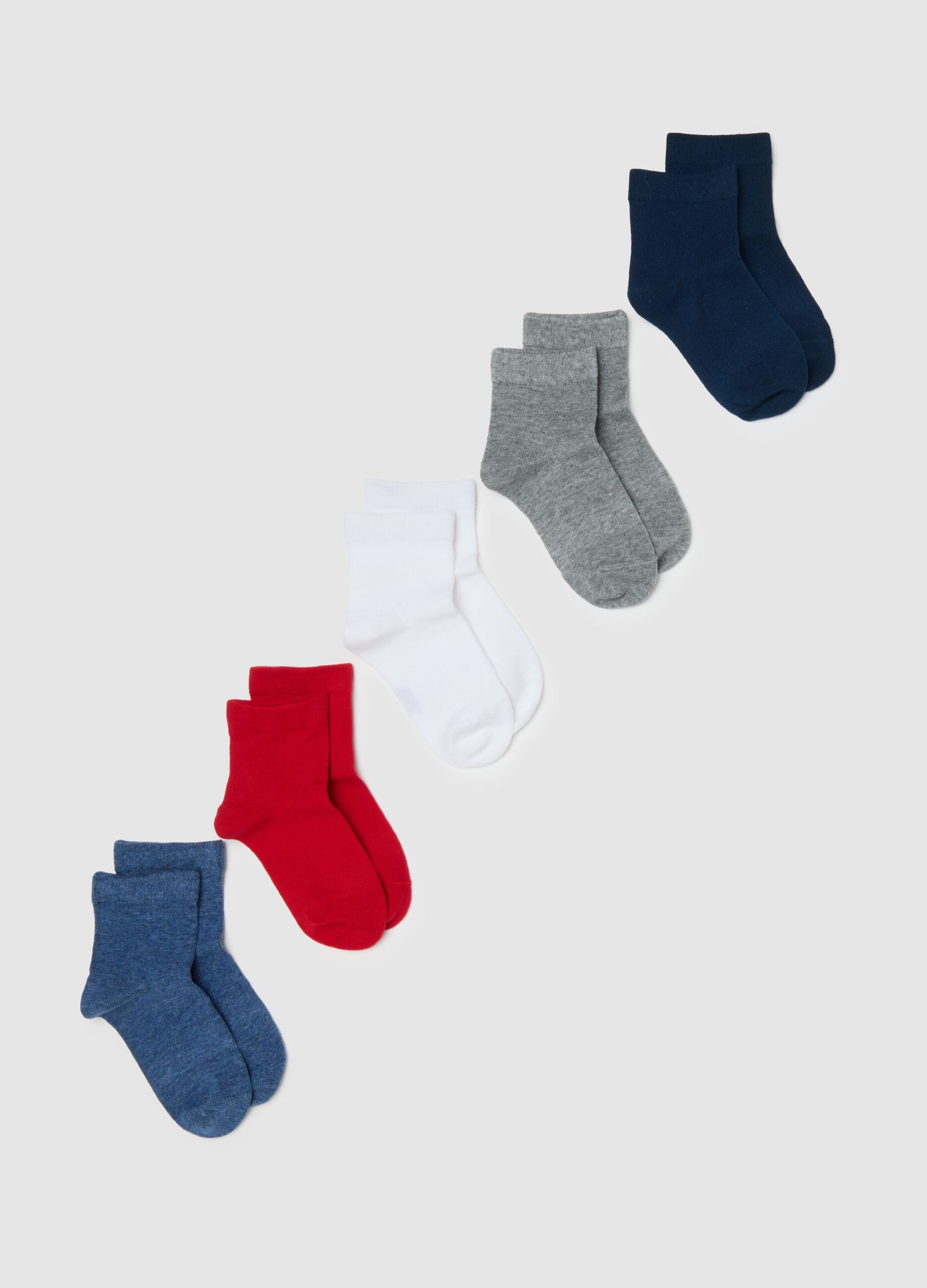 Multicoloured cotton blend short socks multipack for kids - regular fit