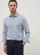 Regular fit blue shirt in linen and cotton blend_1