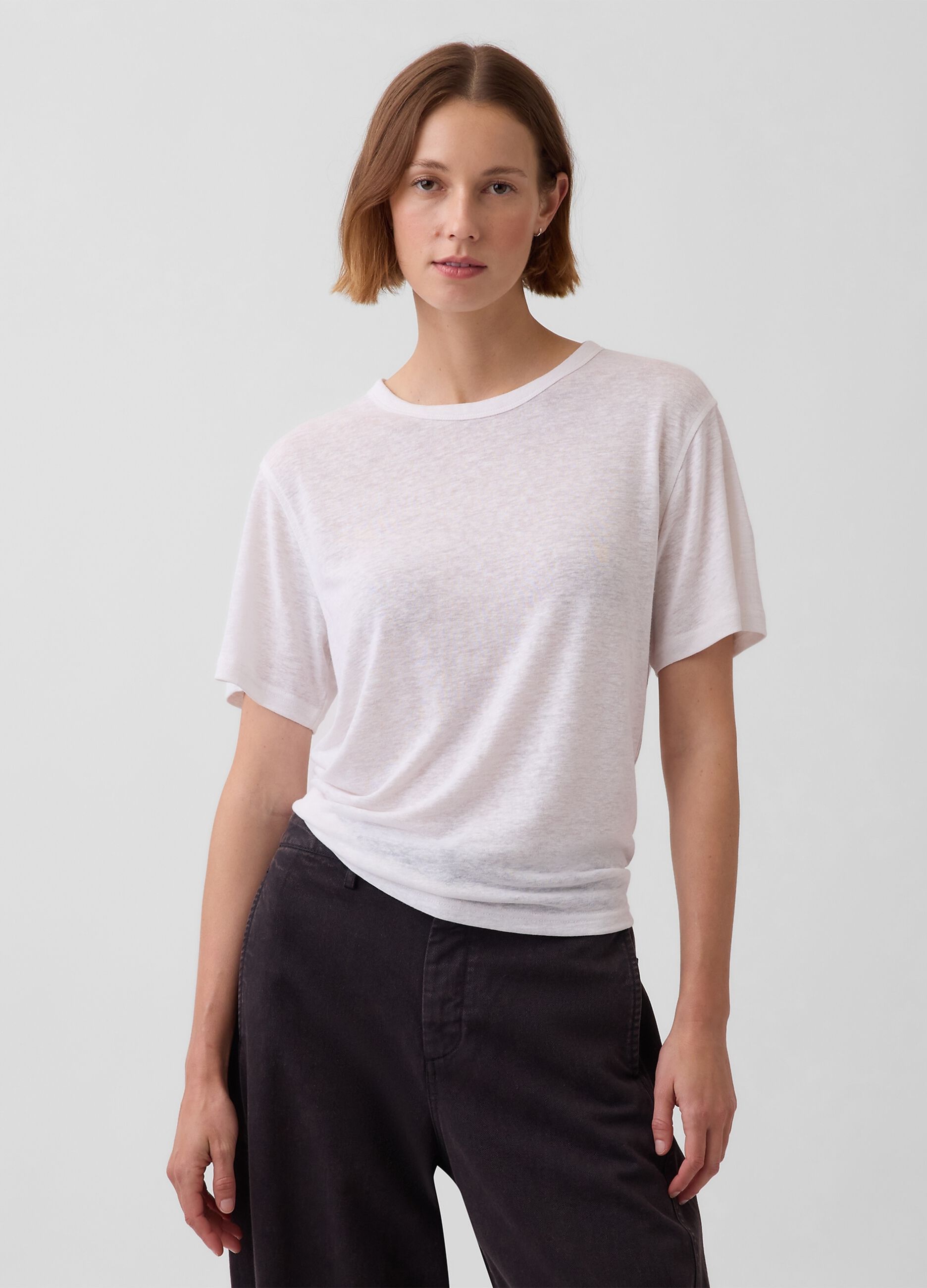 Linen-blend T-shirt