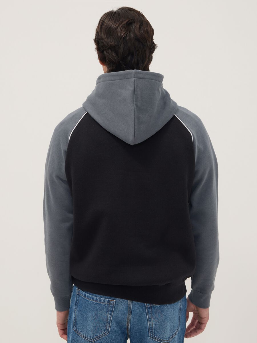Black cotton-blend hoodie with PlayStation print_3