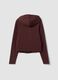Brown full-zip hoodie in pure cotton with fitted cut_2