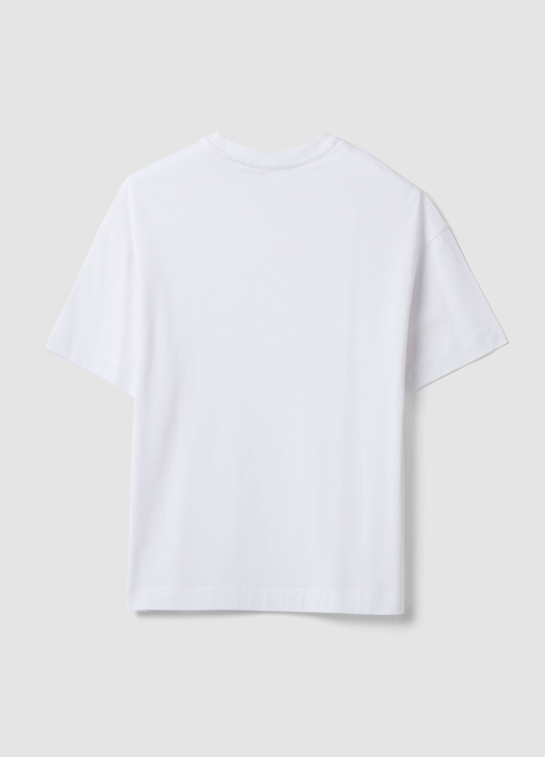 T-shirt over fit bianca in puro cotone a maniche corte