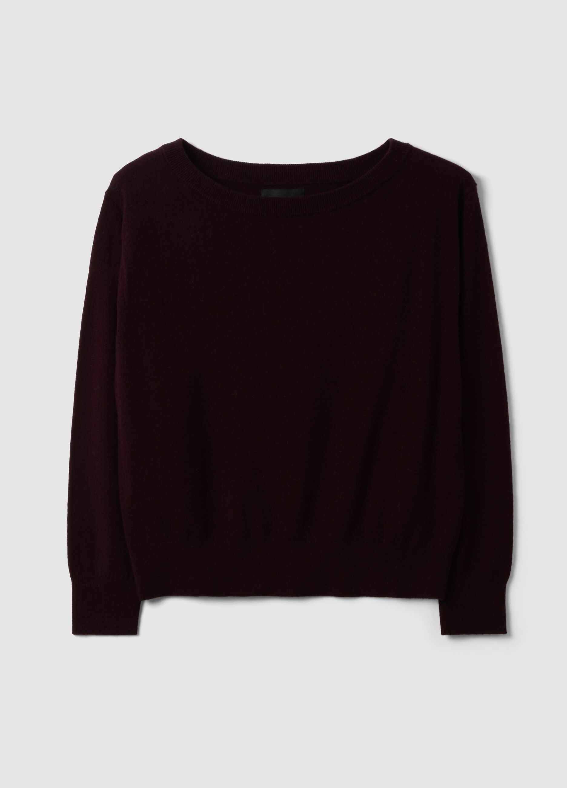Purple pure wool boat-neck jumper