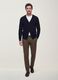 Blue Viscose-Blend V-Neck Cardigan, Regular Fit_1