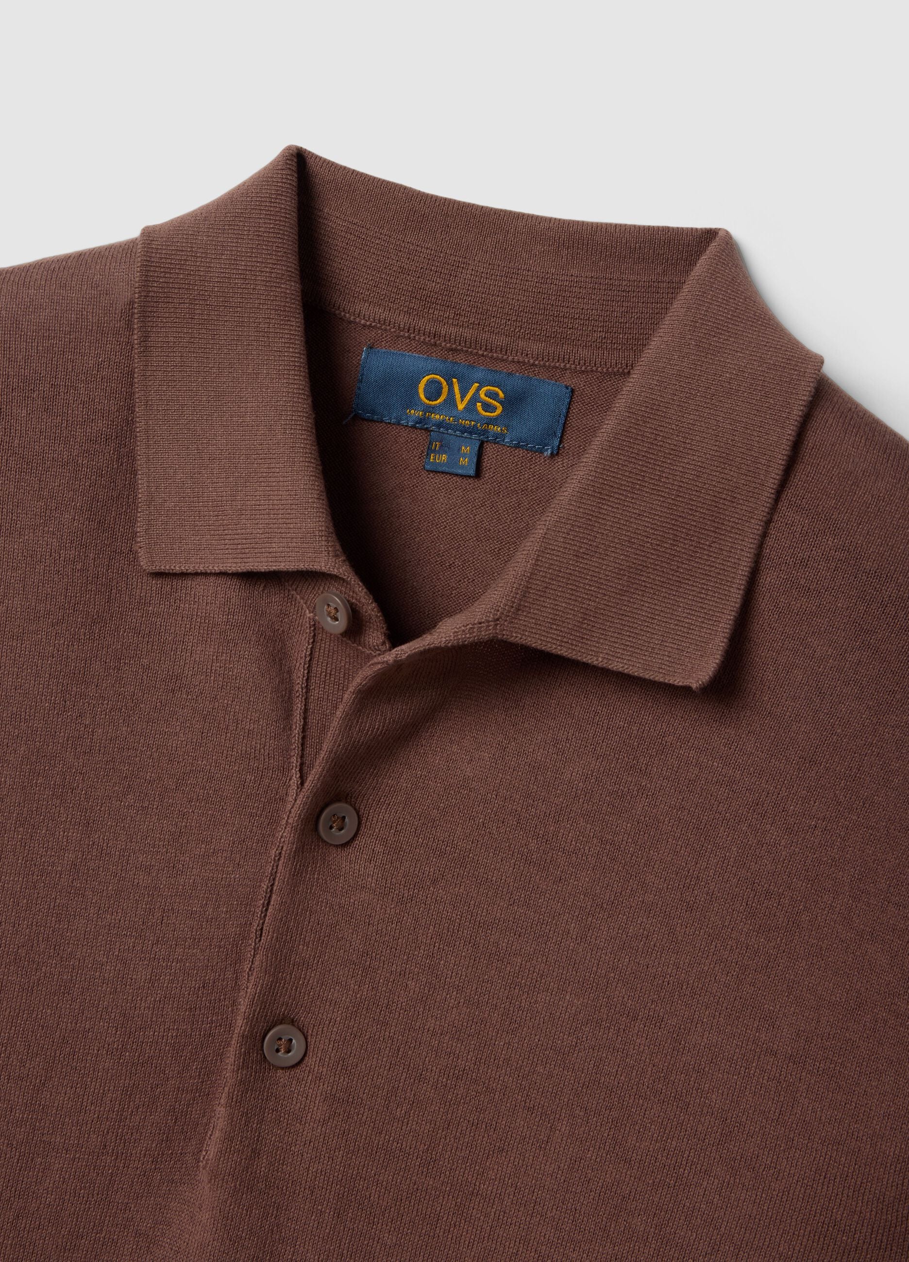 Brown pure cotton polo regular fit