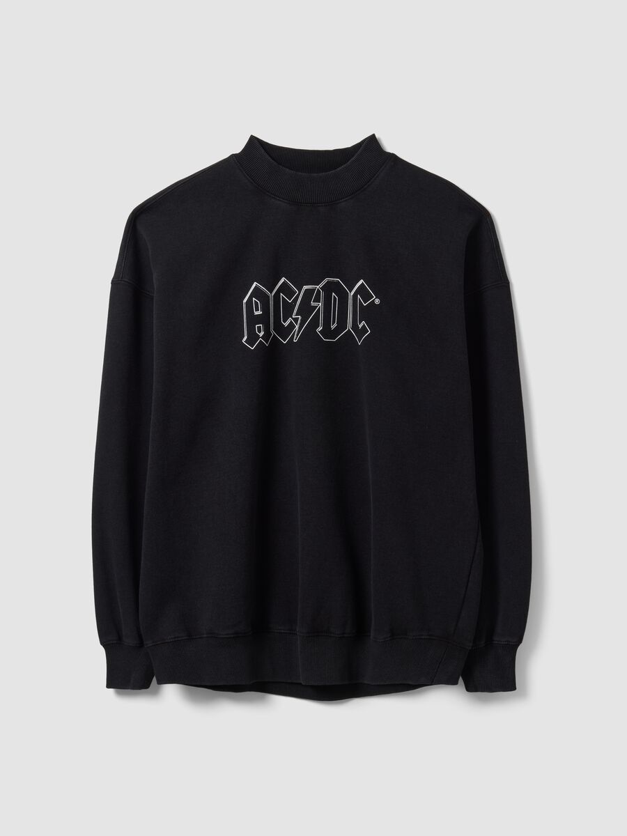 Black cotton-blend AC/DC print sweatshirt_0