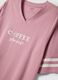 Pink pure organic cotton V-neck nightshirt with print_5