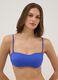 Blue bandeau bikini top in stretch fabric_0