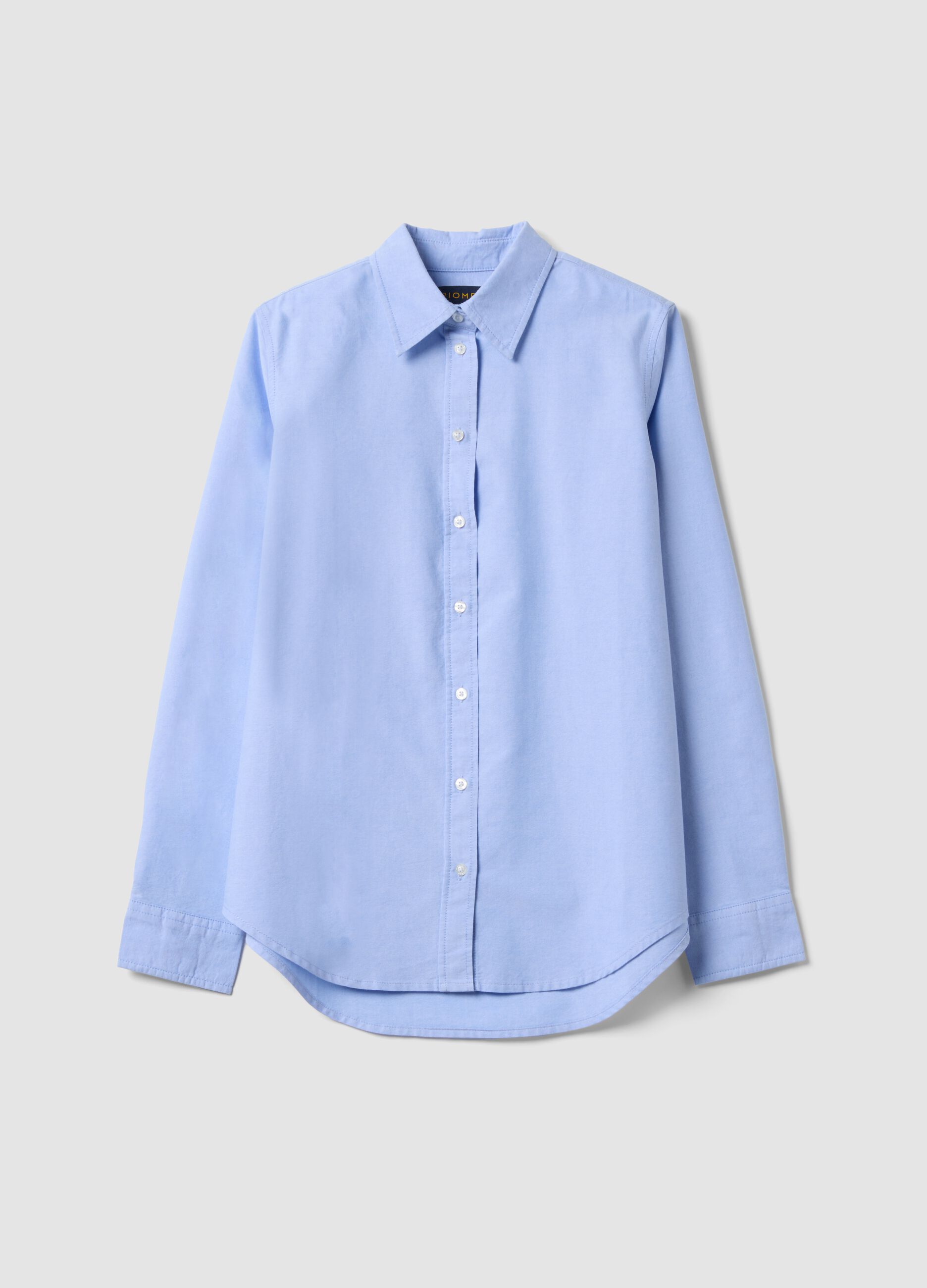 Light blue pure cotton Oxford shirt, comfort fit